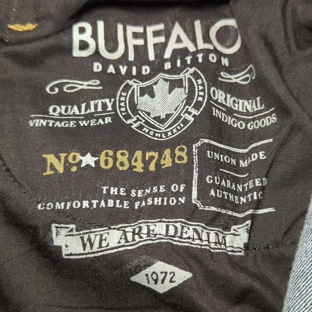 Buffalo David Bitton Slim Ash Jeans Union Made Dark Wash Men's Size 32x30